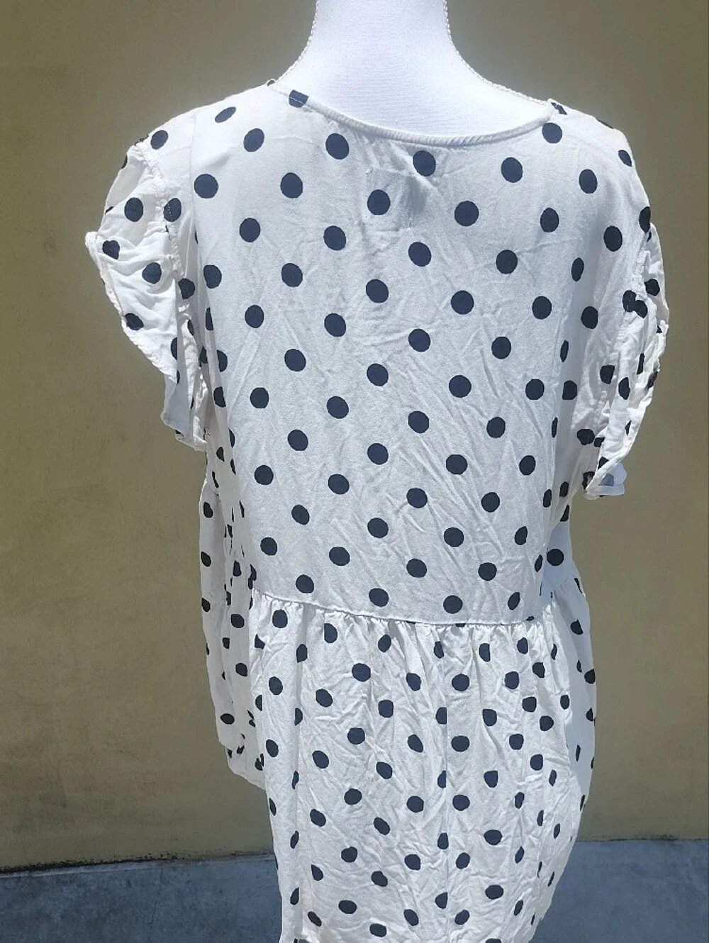 GAP Maternity Cream  Blouse with Black Polka Dots
